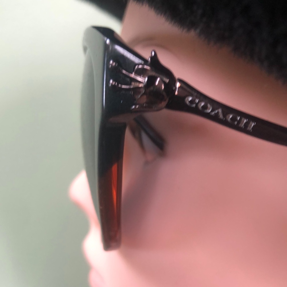Coach - 57mm Square Sunglasses black amber - Picture 7 of 10